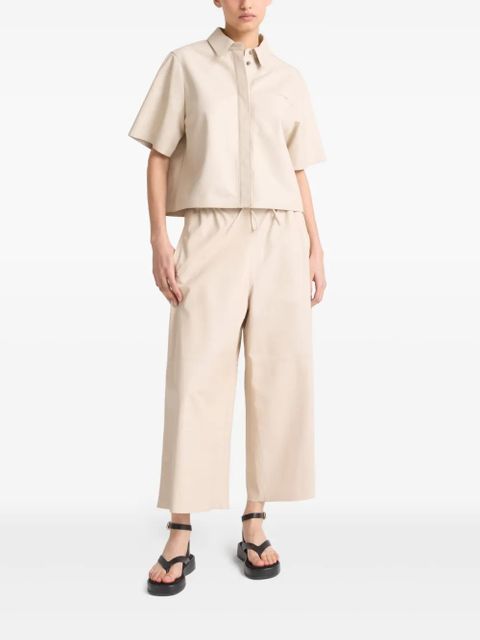 Yves Salomon cropped leather overshirt - Neutrals - zdjęcie produktu nr 2