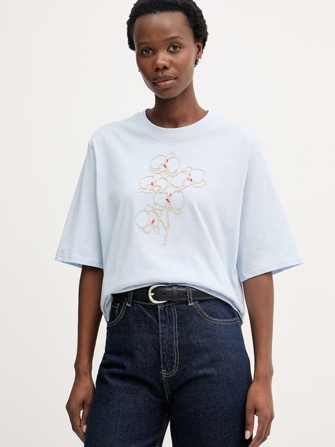 Calvin Klein Jeans t-shirt damski bawełniany - zdjęcie produktu nr 2