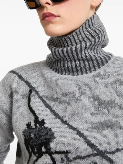 Yves Salomon jacquard knit jumper - Grey