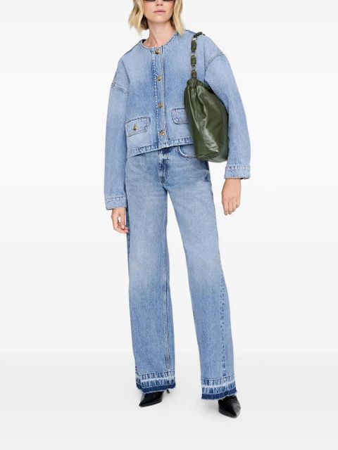 ANINE BING Kate embossed chain shoulder bag - Green