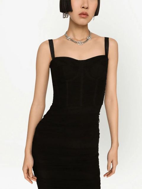 Dolce & Gabbana corset-style midi dress - Black