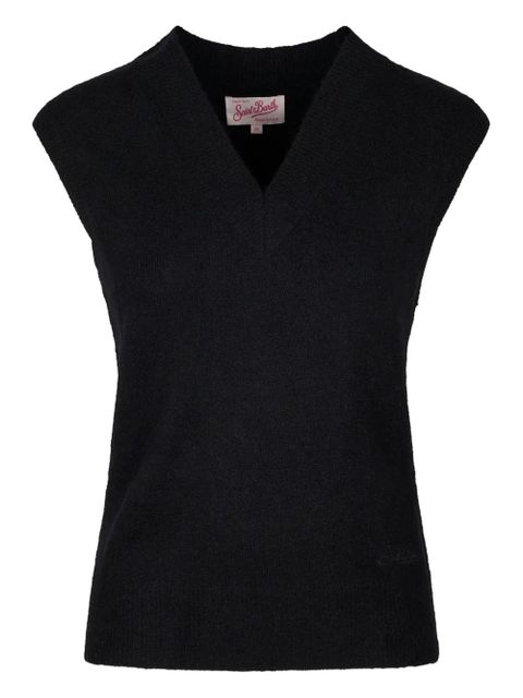 MC2 Saint Barth v-neck sleeveless top - Black - zdjęcie produktu nr 1