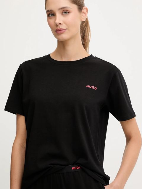 HUGO t-shirt lounge damski kolor czarny 50555634