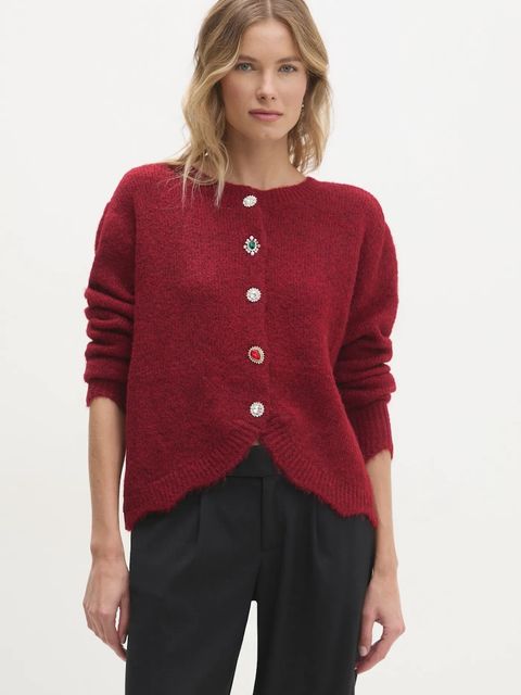 Answear.LAB sweter z wełną damskie kolor bordowy lekki - zdjęcie produktu nr 1