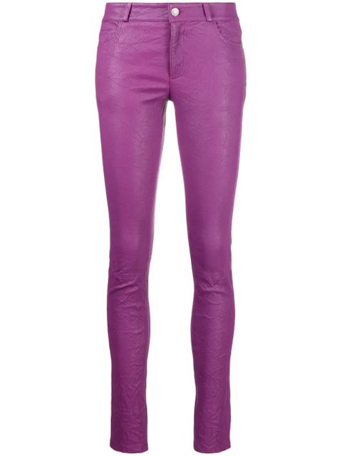 Zadig&Voltaire Phlame crinkled leather trousers - Purple - zdjęcie produktu nr 1