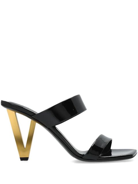 Versace 85mm V2025 patent-leather sandals - Black - zdjęcie produktu nr 1