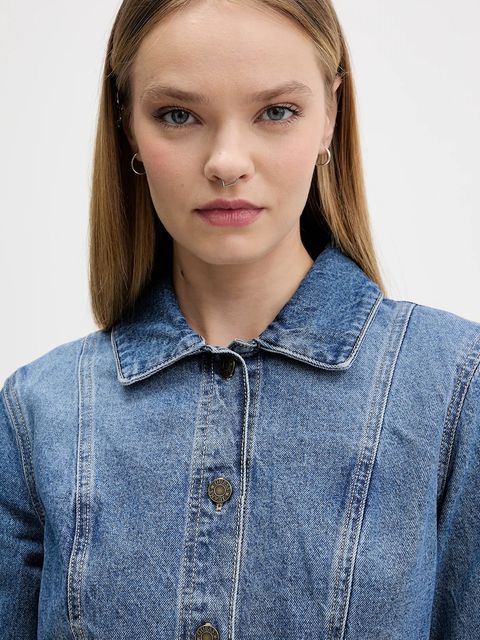 Guess Jeans sukienka jeansowa kolor niebieski mini rozkloszowana W5BK48 D5M48