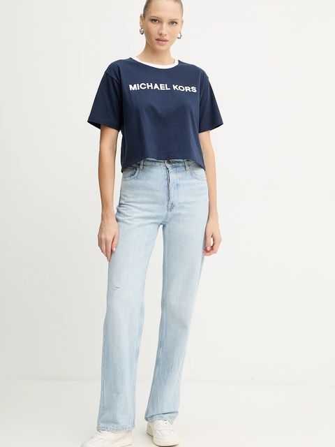 MICHAEL Michael Kors t-shirt bawełniany damski kolor granatowy MF551WN2ZU