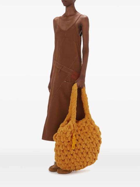 JW Anderson logo-appliqué midi dress - Brown - zdjęcie produktu nr 2