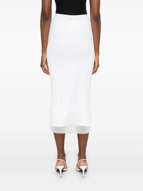 Sportmax ribbed-knit midi skirt - White