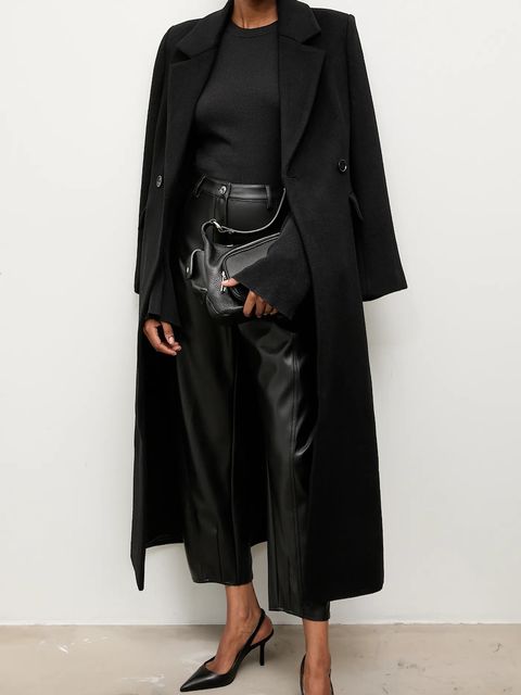 Answear.LAB płaszcz wełniany kolor czarny