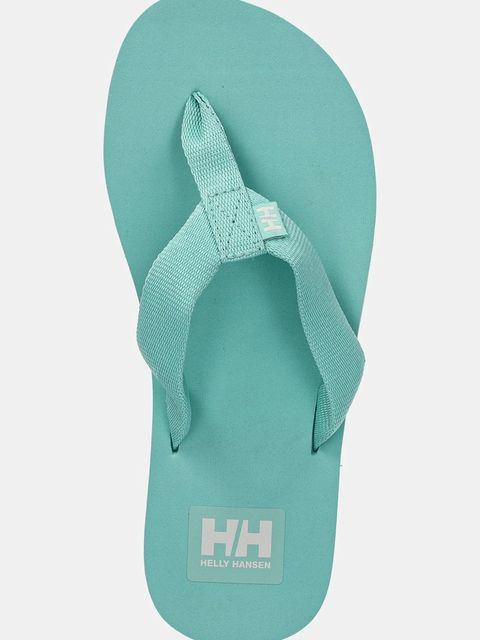 Helly Hansen japonki damskie kolor turkusowy na płaskim obcasie