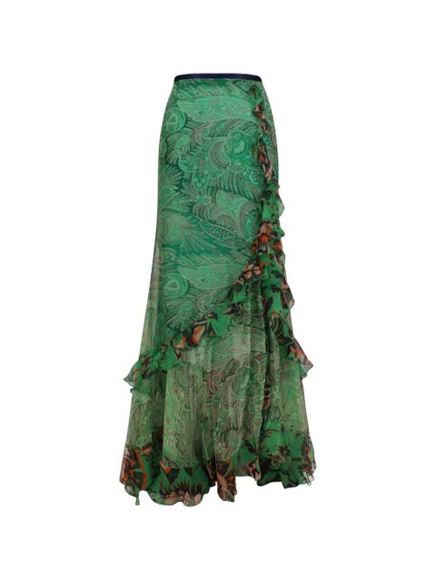 ETRO paisley-print silk skirt - Green - zdjęcie produktu nr 1