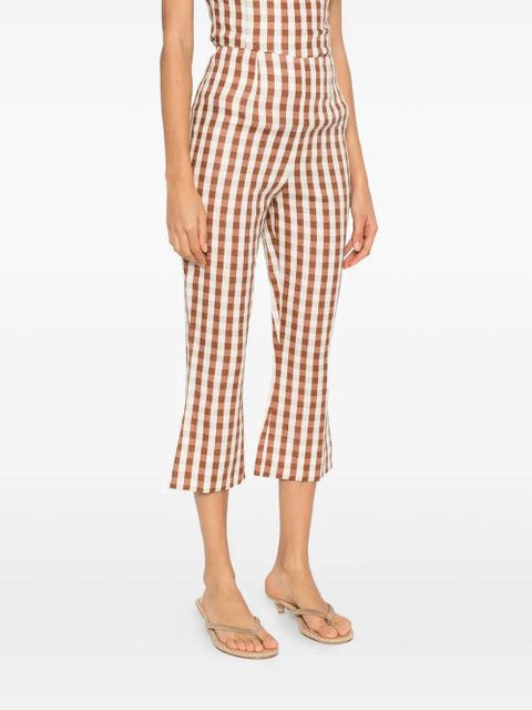Faithfull the Brand Gingham pattern trousers - Brown