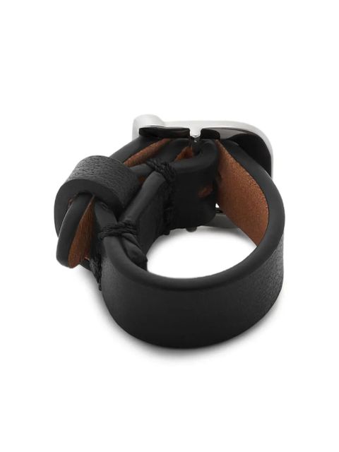 MM6 Maison Margiela leather buckle ring - Black