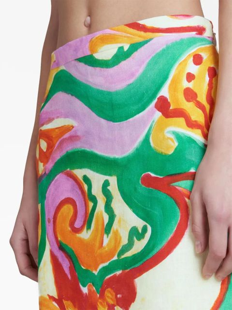 Marni watercolour-print skirt - Neutrals