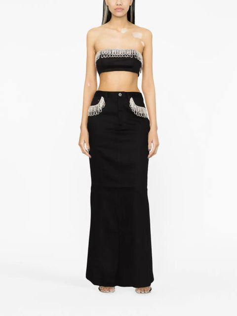 ROTATE BIRGER CHRISTENSEN crystal-embellished bandeau top - Black