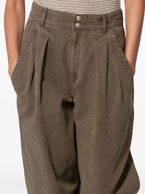 MARANT ÉTOILE Nadine pleated-details trousers - Brown