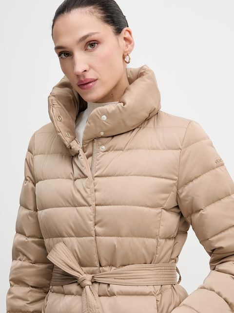 Geox kurtka puchowa BETTANIE kolor beżowy przejściowa W5626N T3122