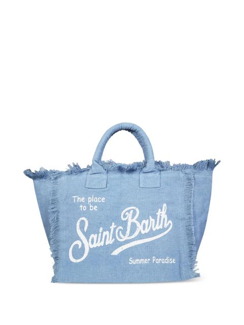MC2 Saint Barth Vanity frayed-edge tote bag - Blue - zdjęcie produktu nr 2