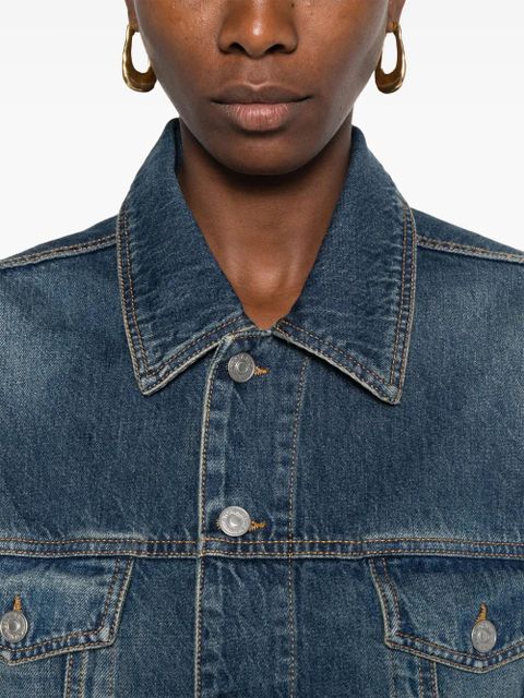 Victoria Beckham cropped denim jacket - Blue