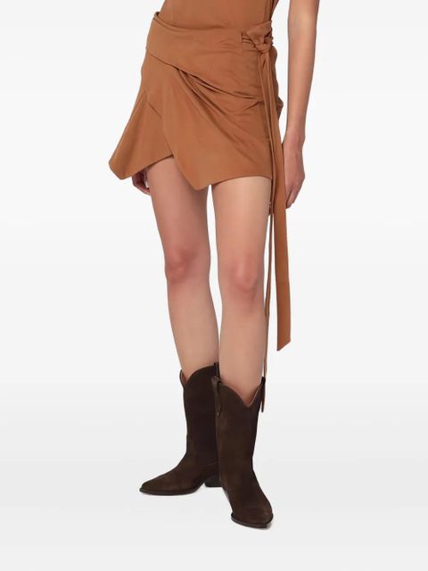 ISABEL MARANT Berenicia tie-detail mini skirt - Brown - zdjęcie produktu nr 1