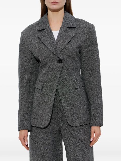 GANNI long-sleeve buttoned blazer - Grey