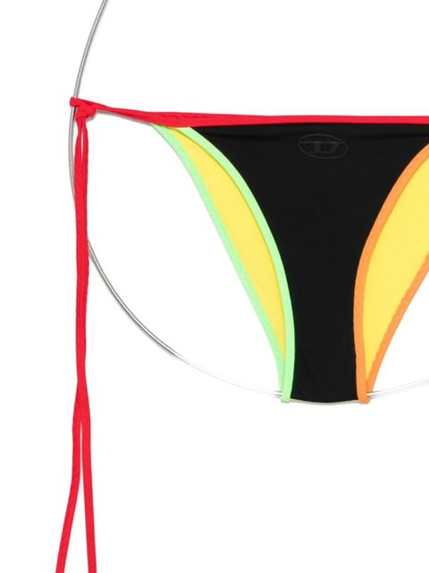 Diesel colour-block string bikini bottom - Black