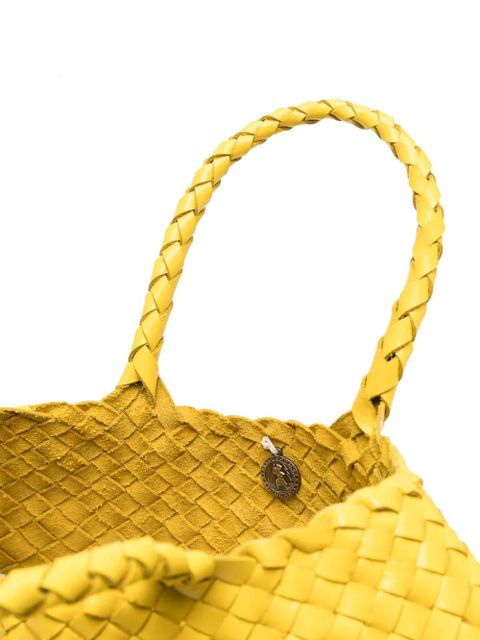 DRAGON DIFFUSION woven leather tote bag - Yellow