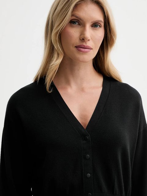 Calvin Klein kardigan damski kolor czarny lekki LV044D317G