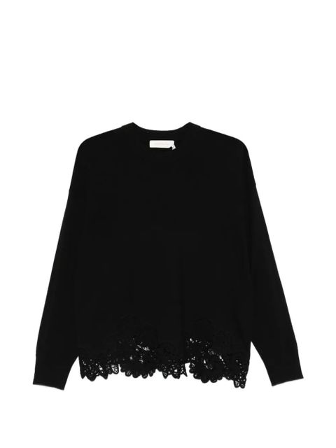 ZIMMERMANN Luna lace trim sweater - Black - zdjęcie produktu nr 1