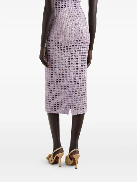Dolce & Gabbana open-knit midi dress - Purple