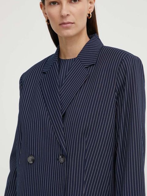 2NDDAY marynarka 2ND Herman - Pinstripe kolor granatowy dwurzędowa wzorzysta 2244115170