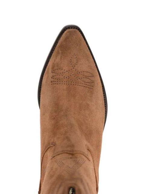 Golden Goose embroidered suede boots - Brown