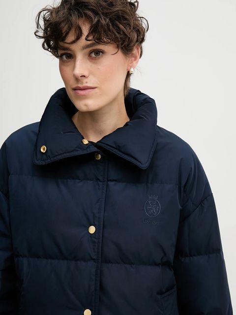 Tommy Hilfiger kurtka puchowa kolor granatowy zimowa oversize WW0WW47294