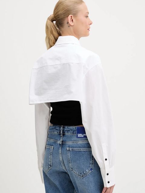 Karl Lagerfeld Jeans koszula damskie kolor czarny regular z kołnierzykiem klasycznym A3W11006