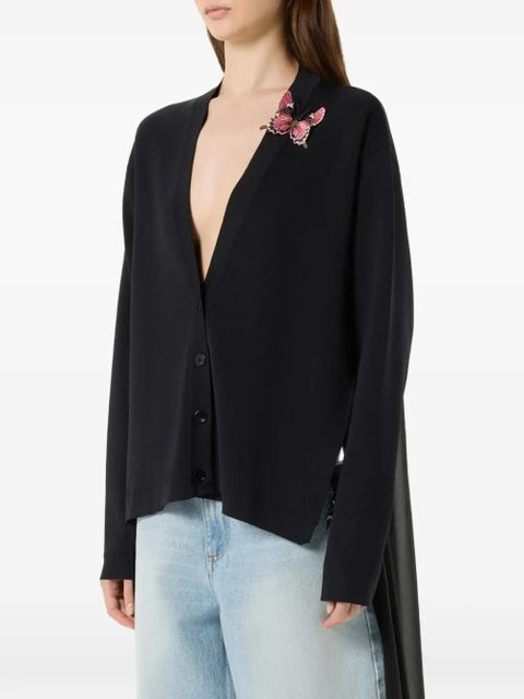 Blumarine butterfly-appliqué cardigan - Black