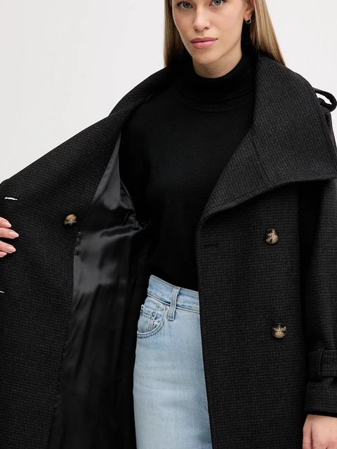 Sisley płaszcz z dodatkiem wełny kolor szary 224YLN06A