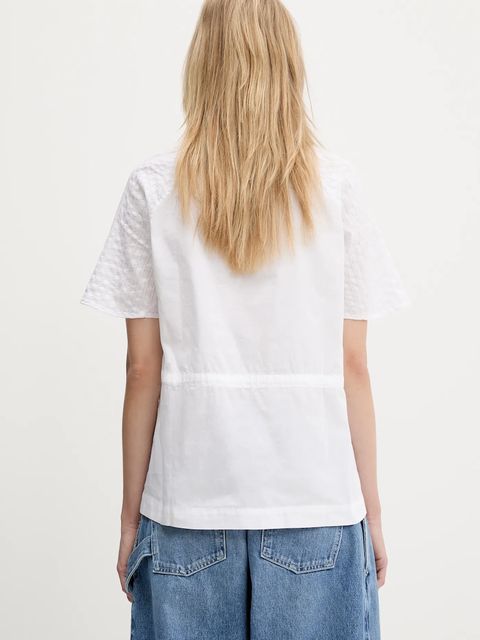 Samsoe Samsoe bluzka bawełniana Satoma damska kolor biały gładka F25100007