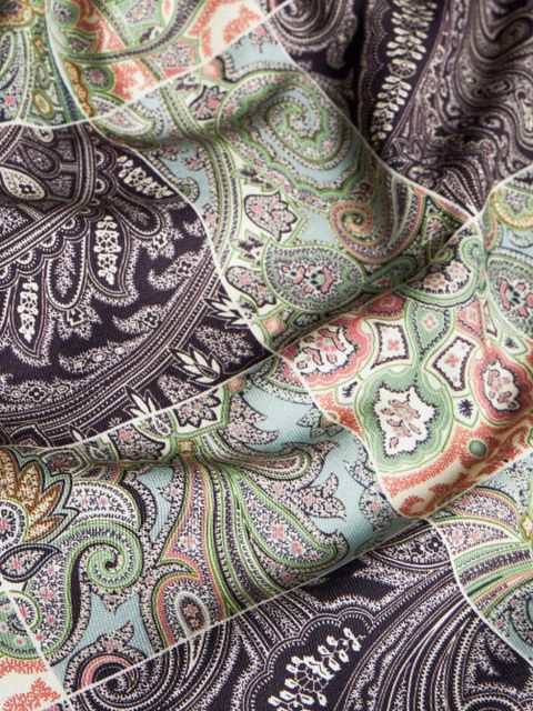 ETRO check print twill dress - Green