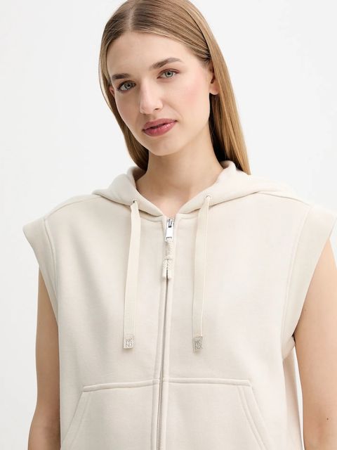 Weekend Max Mara bluza PANK damska kolor beżowy z kapturem gładka 2525926041600