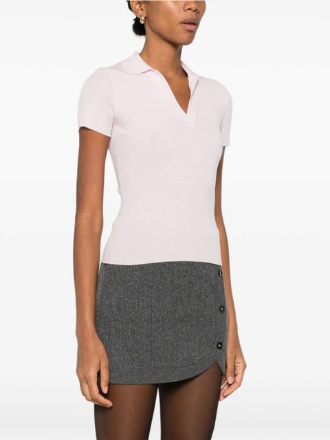 Max Mara collared ribbed top - Pink - zdjęcie produktu nr 2