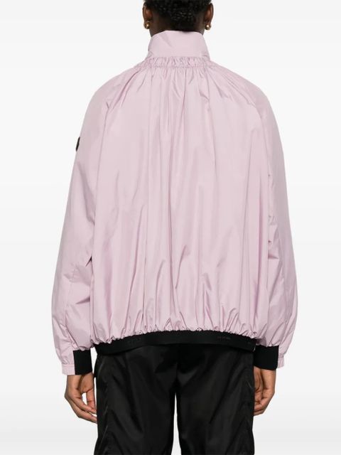 Moncler drawstring-neck puff-sleeve jacket - Pink
