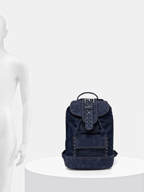 Desigual plecak jeansowy BINDELLA K damski kolor granatowy duży gładki 25WAKD06