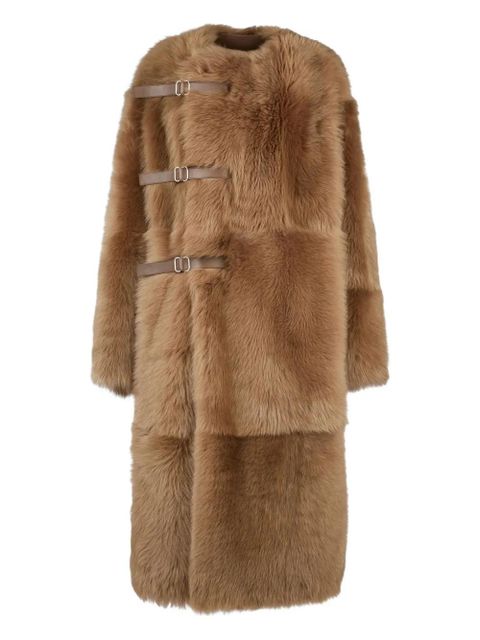 Tod's buckled shearling coat - Brown - zdjęcie produktu nr 1