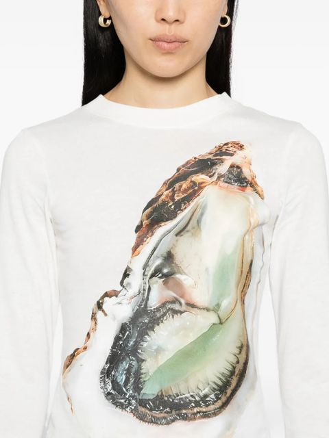 A.W.A.K.E. Mode oyster graphic-printed T-shirt - Neutrals