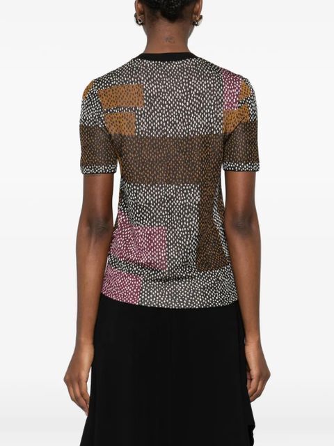 FENDI geometric-pattern T-shirt - Brown
