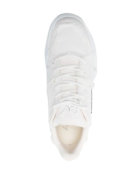 Giuseppe Zanotti Talon frayed-trim sneakers - White