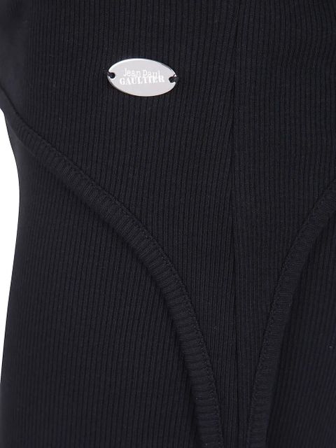 Jean Paul Gaultier ribbed garter-detail shorts - Black - zdjęcie produktu nr 2