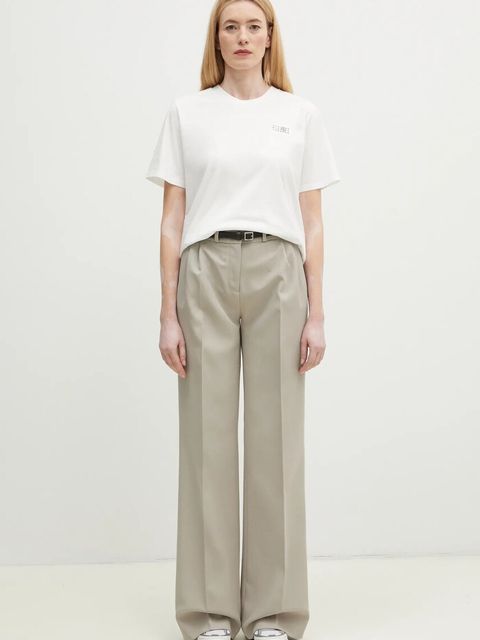 Coperni spodnie Wide Leg Tailored damskie kolor beżowy szerokie high waist COPP90F3004